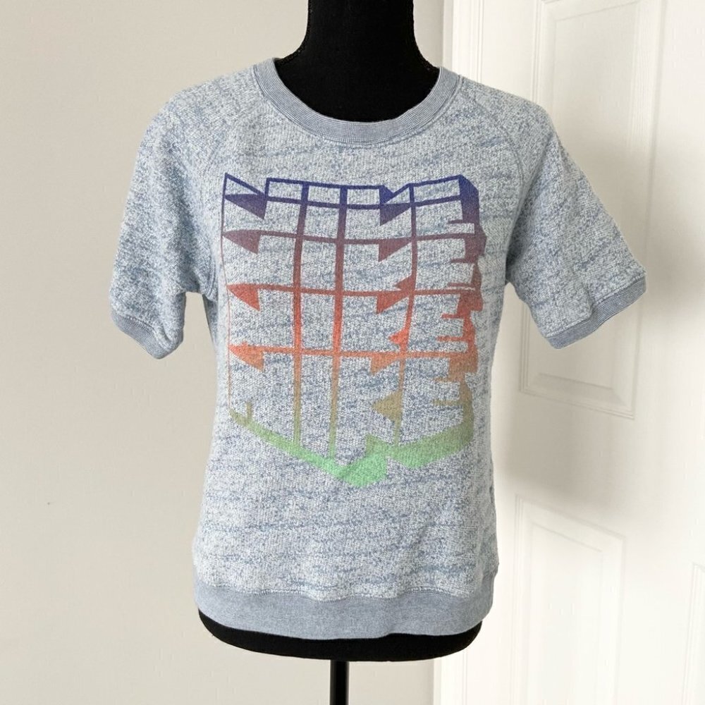 Nike Early 2000s Short Sleeve Sweatshirt Top - Picture 1 of 13